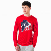 Guys Lacrosse Long Sleeve Performance Tee - Lacrosse Eagle