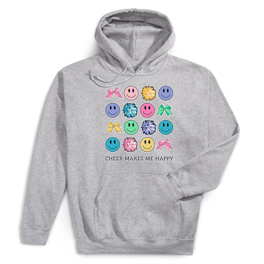 Cheerleading Hooded Sweatshirt - Cheer Makes Me Happy