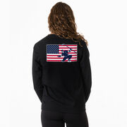 Hockey Tshirt Long Sleeve - Patriotic Hockey (Back Design)