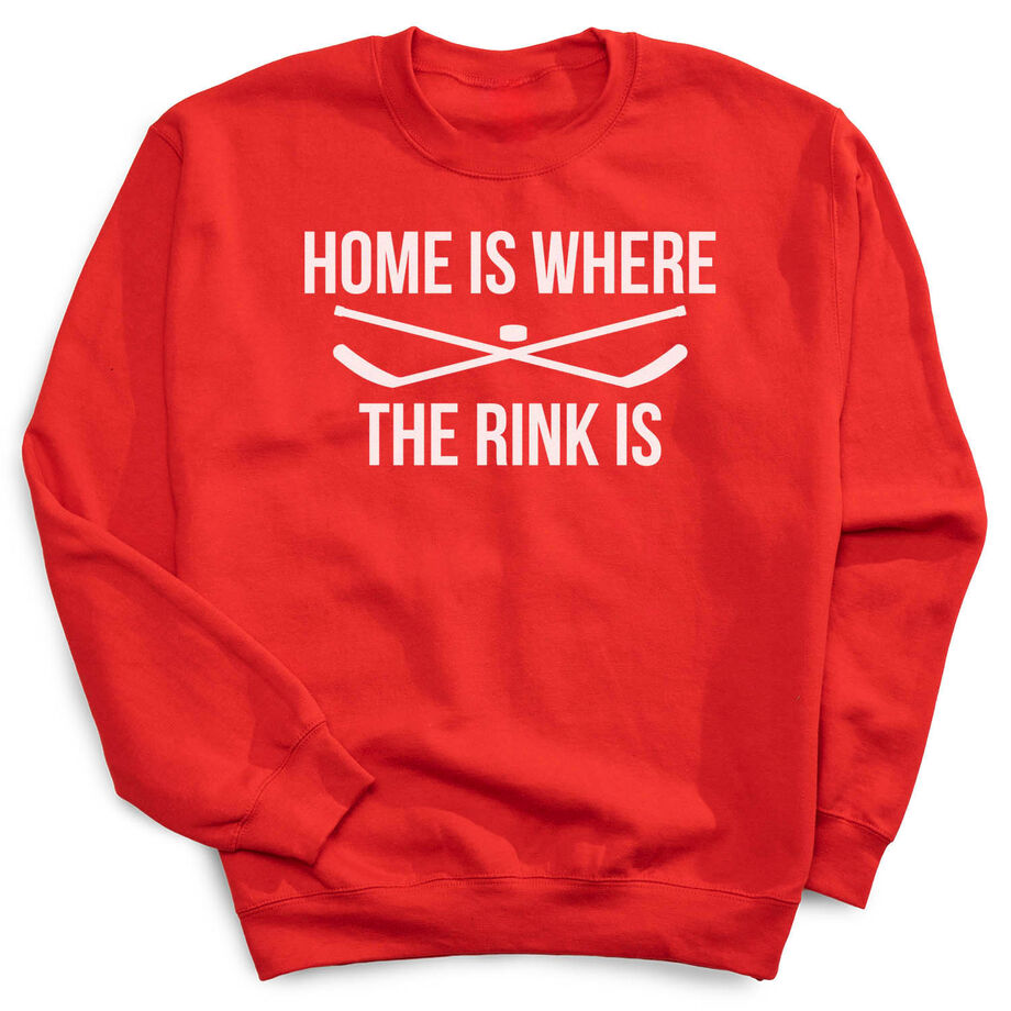 Hockey Crewneck Sweatshirt - Home Is Where The Rink Is