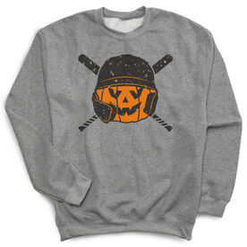 Baseball Crewneck Sweatshirt - Helmet Pumpkin