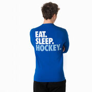 Hockey Tshirt Long Sleeve - Eat. Sleep. Hockey (Back Design)
