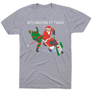 Hockey Short Sleeve T-Shirt - He's Checking It Twice