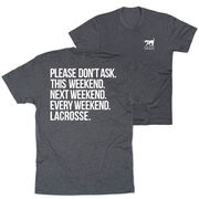 Girls Lacrosse Short Sleeve T-Shirt - All Weekend Lacrosse (Back Design) 