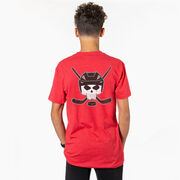 Hockey Short Sleeve Tee - Hockey Helmet Skull (Back Design)