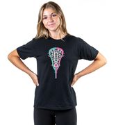 Girls Lacrosse T-Shirt Short Sleeve Lacrosse Stick Heart