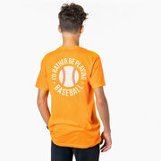 Baseball Short Sleeve T-Shirt - I'd Rather Be Playing Baseball Distressed (Back Design)