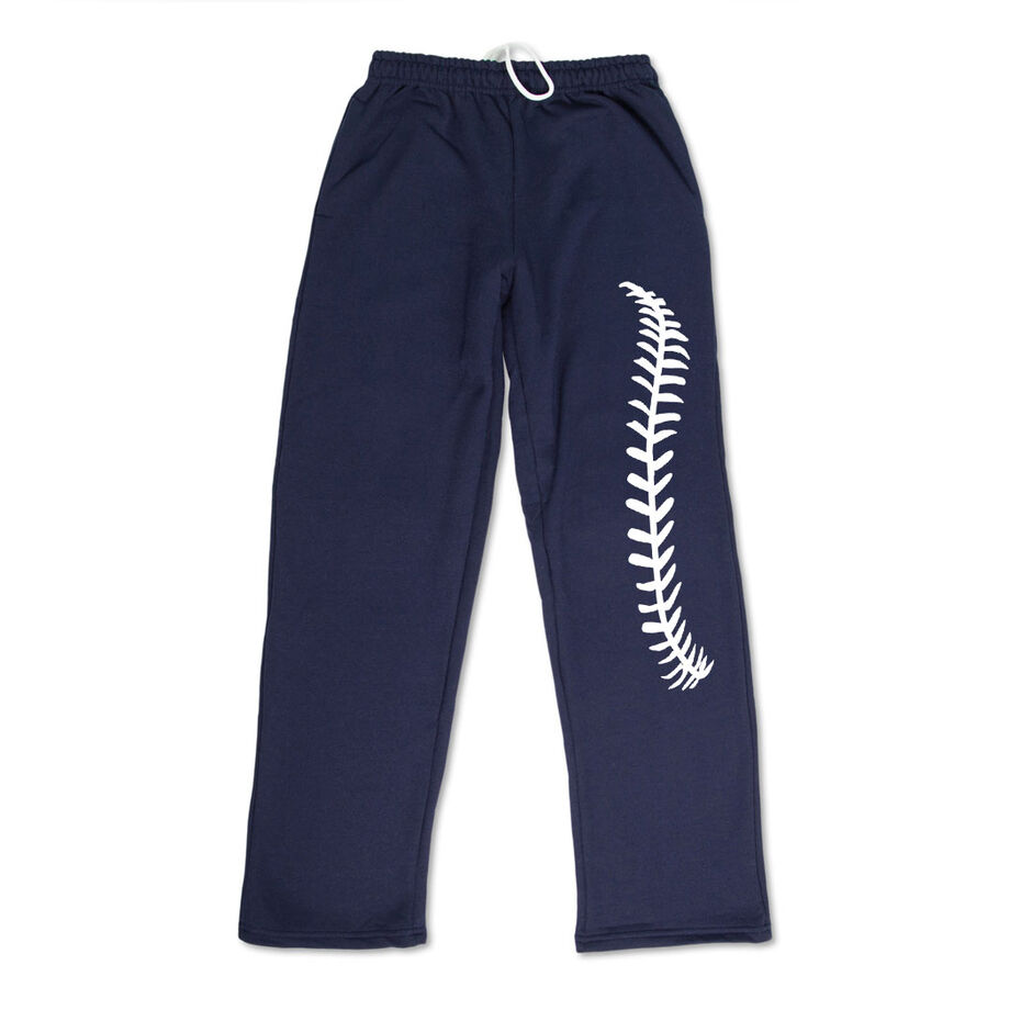 Softball Fleece Sweatpants - Softball Stitches [Adult XX-Large/Navy] - SS