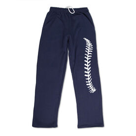Softball Fleece Sweatpants - Softball Stitches [Adult XX-Large/Navy] - SS