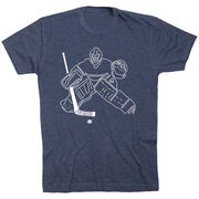 Hockey Short Sleeve T-Shirt - Hockey Goalie Sketch