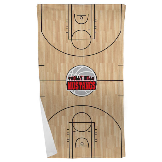 Basketball Beach Towel Personalized Court With Logo Chalktalksports Basketball Beach Towel Personalized Court With Logo