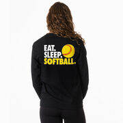 Softball Tshirt Long Sleeve - Eat. Sleep. Softball (Back Design)