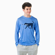 Baseball Long Sleeve Performance Tee - Navy Baseball Dog