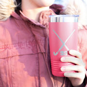 Field Hockey 20 oz. Double Insulated Tumbler - Personalized Crossed Sticks