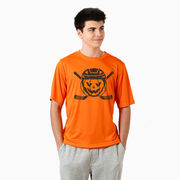 Hockey Short Sleeve Performance Tee - Helmet Pumpkin