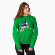 Hockey Crewneck Sweatshirt - Hockey Stars and Stripes Player