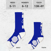 Team Number Woven Mid-Calf Socks - Blue