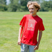 Guys Lacrosse Short Sleeve Performance Tee - Raised In a Cage