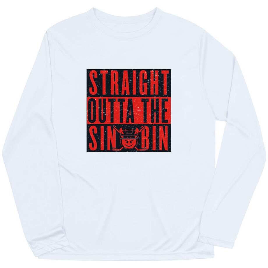 Hockey Long Sleeve Performance Tee - Straight Outta The Sin Bin