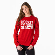 Hockey Tshirt Long Sleeve - Hockey Is My Favorite Season