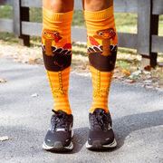 Woven Knee-High Socks - Gobbles Turkey