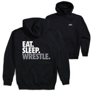 Wrestling Hooded Sweatshirt - Eat Sleep Wrestle (Stack) (Back Design)