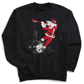 Guys Lacrosse Crewneck Sweatshirt - Santa Laxer