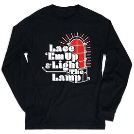 Hockey Tshirt Long Sleeve - Lace 'Em Up And Light The Lamp