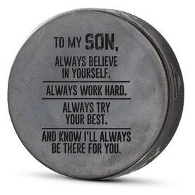 Hockey Engraved Puck - To My Son