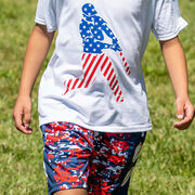 Baseball T-Shirt Short Sleeve - Baseball Stars and Stripes Player