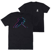 Hockey T-Shirt Short Sleeve - Hockey Girl Glitch (Back Design)