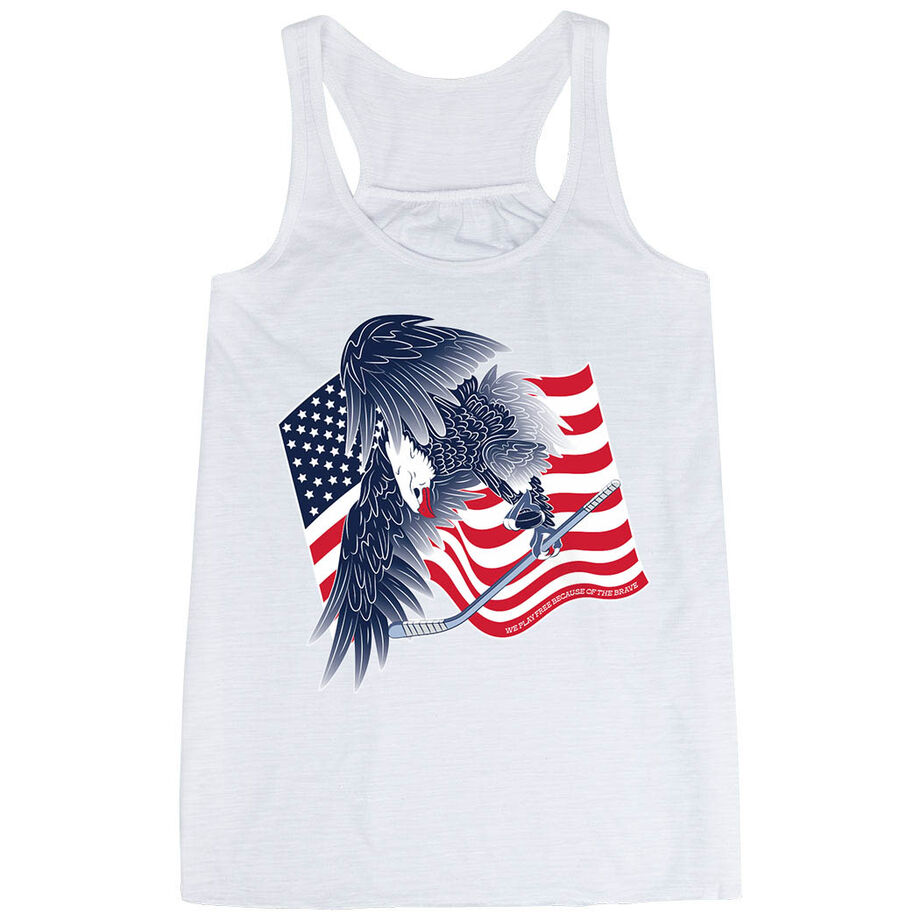 Hockey Flowy Racerback Tank Top - Hockey Eagle