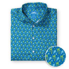 Hockey Performance Short Sleeve Button Down Shirt - Island Breeze