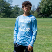 Baseball Long Sleeve Performance Tee - Raised in a Cage Baseball