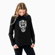 Hockey Long Sleeve Performance Tee - My Goal is to Deny Yours Goalie Mask