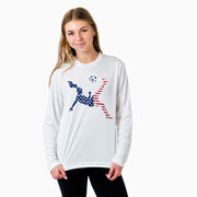 Soccer Long Sleeve Performance Tee - Girls Soccer Stars and Stripes Player