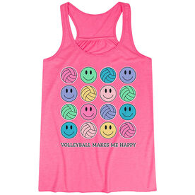 Volleyball Flowy Racerback Tank Top - Volleyball Makes Me Happy