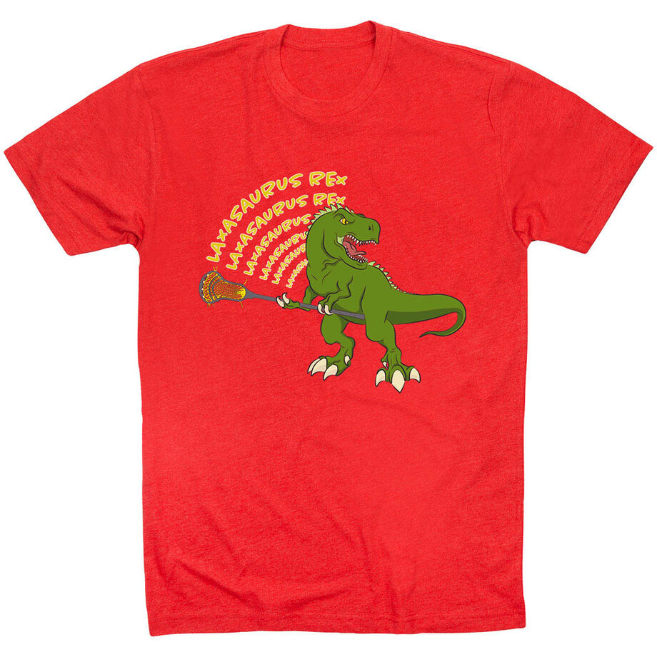 Guys Lacrosse Short Sleeve T-Shirt - Laxasaurus Rex