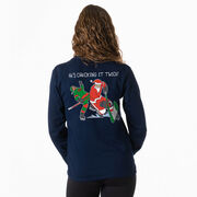 Hockey Tshirt Long Sleeve - He's Checking It Twice (Back Design) 