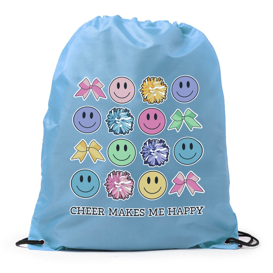 Cheerleading Drawstring Backpack - Cheer Makes Me Happy