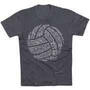 Volleyball T-Shirt Short Sleeve Volleyball Words