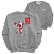 Basketball Crewneck Sweatshirt - Slam Dunk Santa (Back Design)