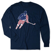 Hockey Tshirt Long Sleeve - Hockey Stars and Stripes Player