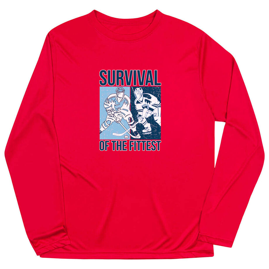Hockey Long Sleeve Performance Tee - Survival of the Fittest