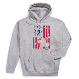 Hockey Hooded Sweatshirt - Hockey Dad American Flag
