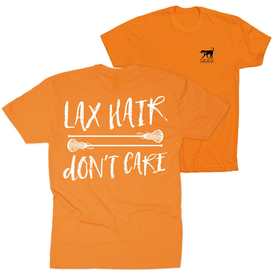 Girls Lacrosse Short Sleeve T-Shirt - Lax Hair Don't Care (Back Design)