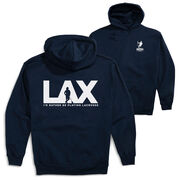 Guys Lacrosse Hooded Sweatshirt - I'd Rather Lax (Back Design)