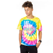 Hockey Short Sleeve T-Shirt - Eat. Sleep. Hockey Tie Dye
