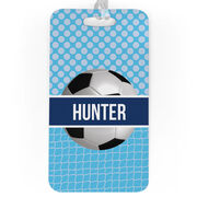 Soccer Bag/Luggage Tag - Personalized 2 Tier Patterns with Soccer Ball