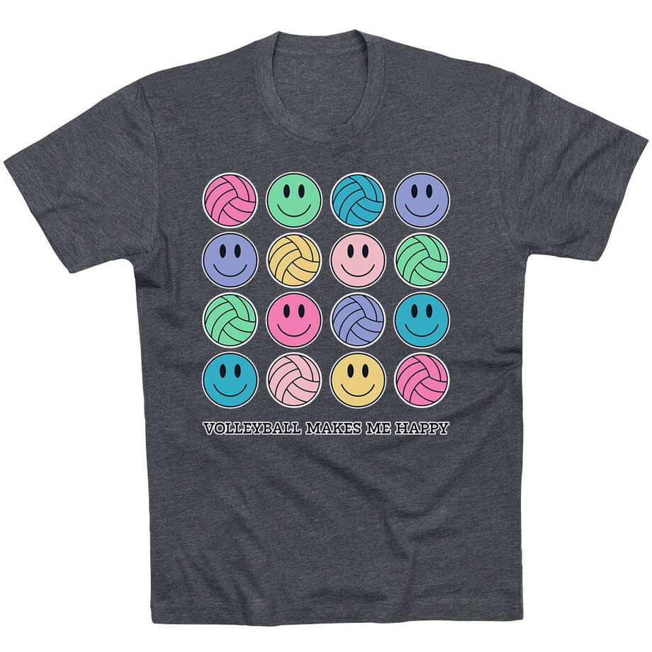 Volleyball Short Sleeve T-Shirt - Volleyball Makes Me Happy